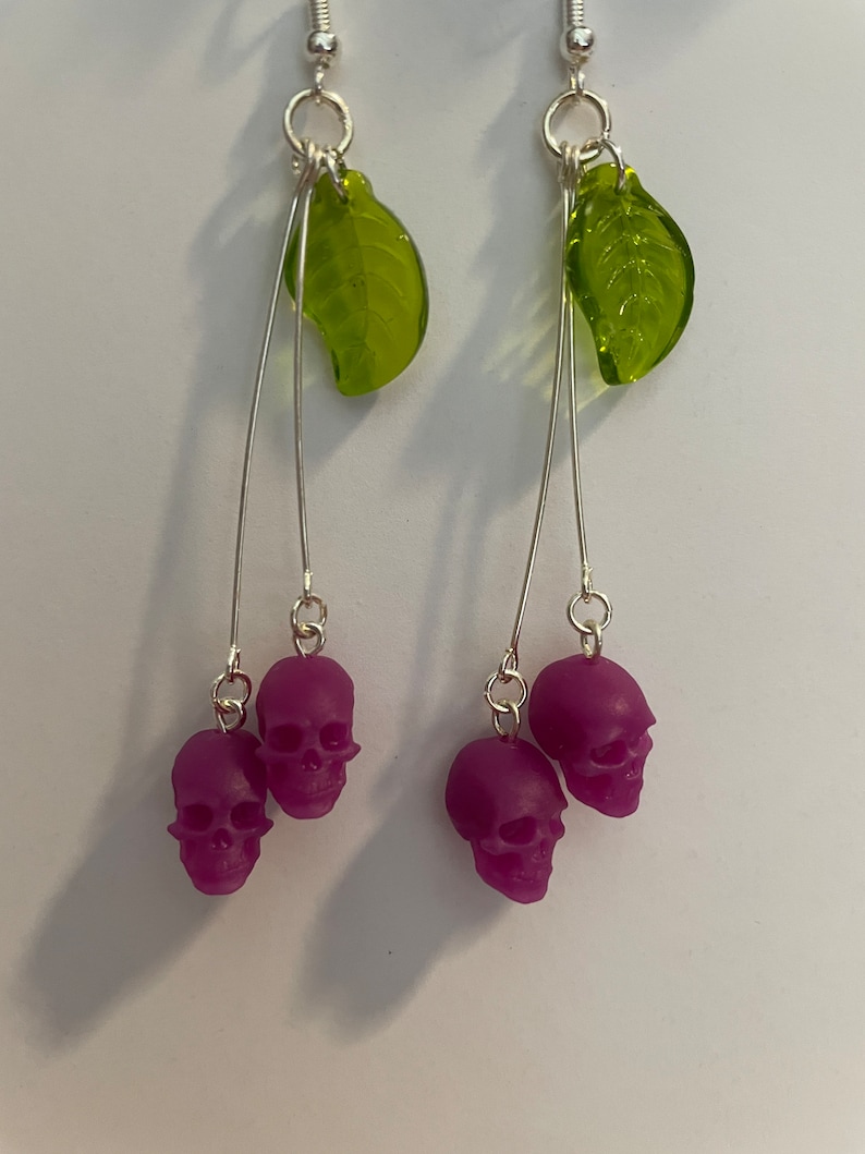 Small Cherry Skull Earrings 