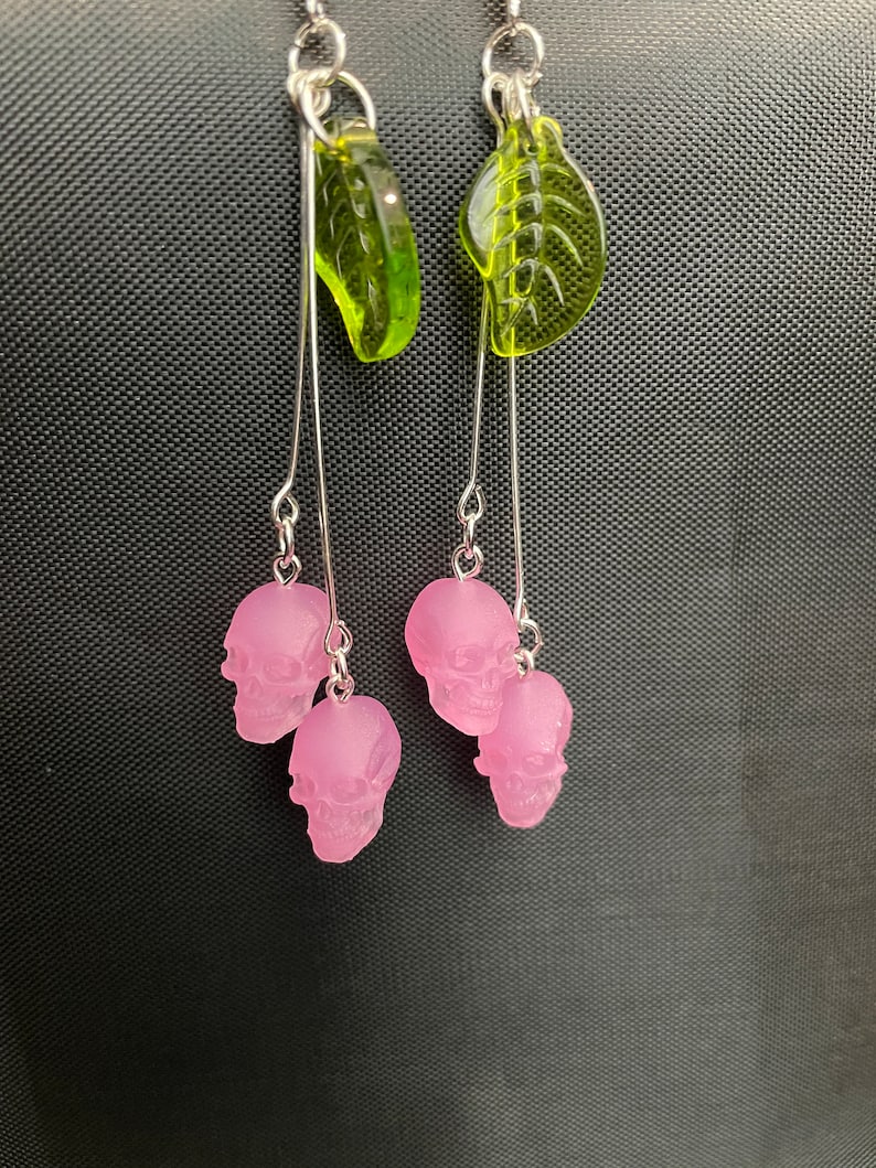 Small Cherry Skull Earrings 