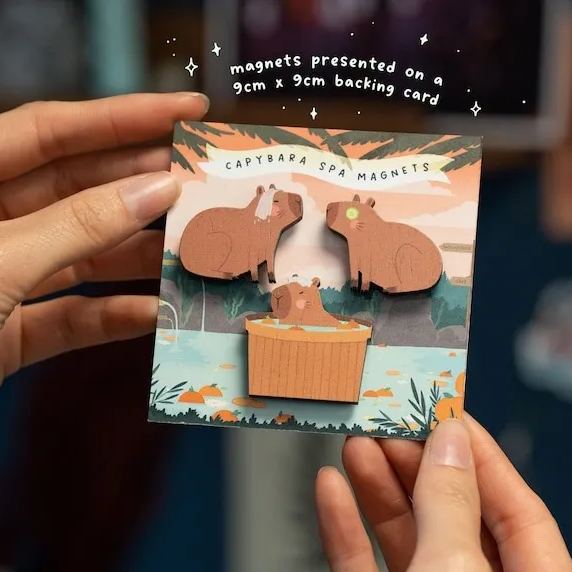 💖Cute Capybaras Card Gift😍Adorable Capybara Spa Magnets🎁