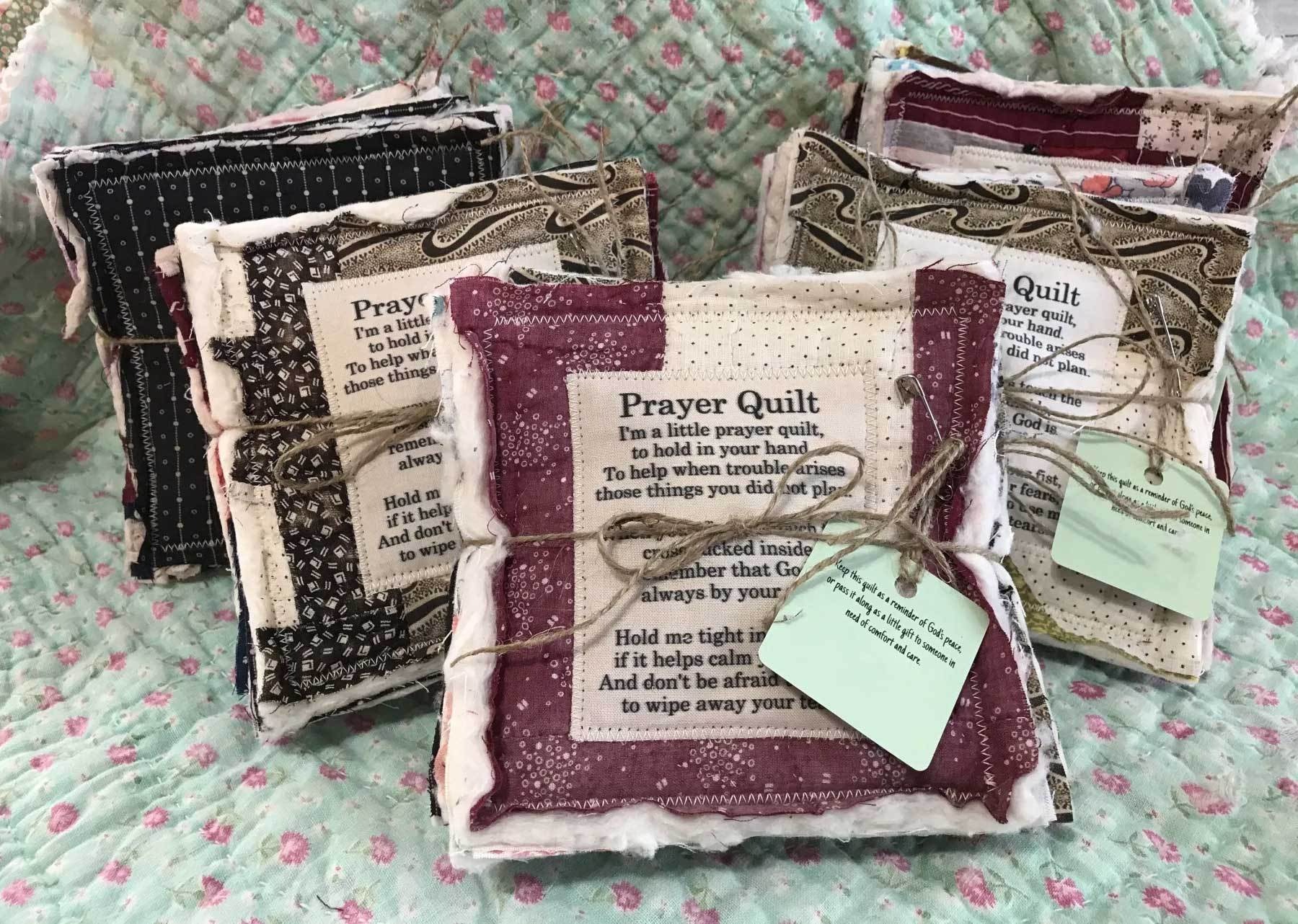 Prayer Quilt with cross inside