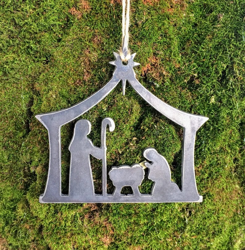 Nativity Metal Christmas Ornament
