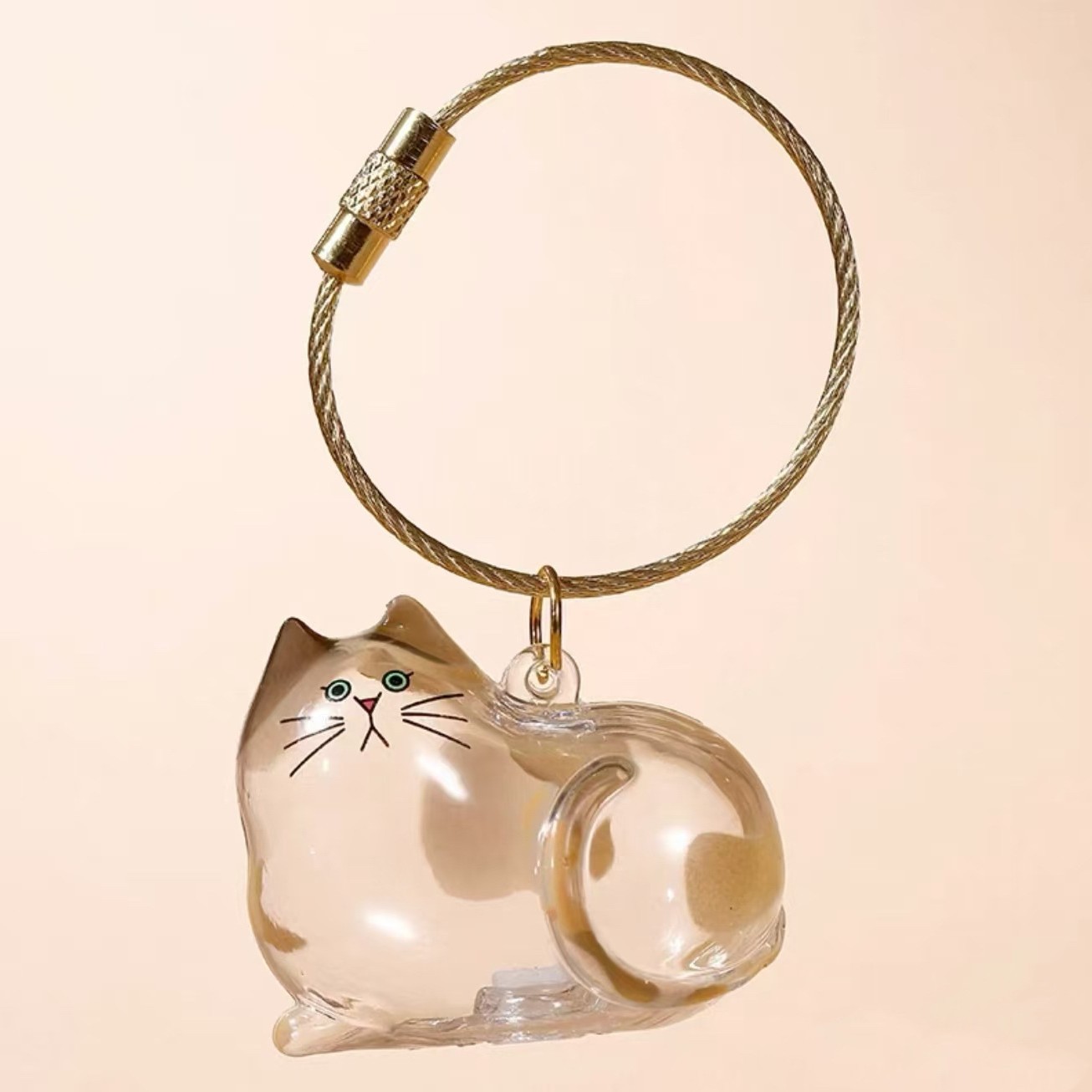 Cat Hair Collector Keychain Charm - Memorial Storage Box
