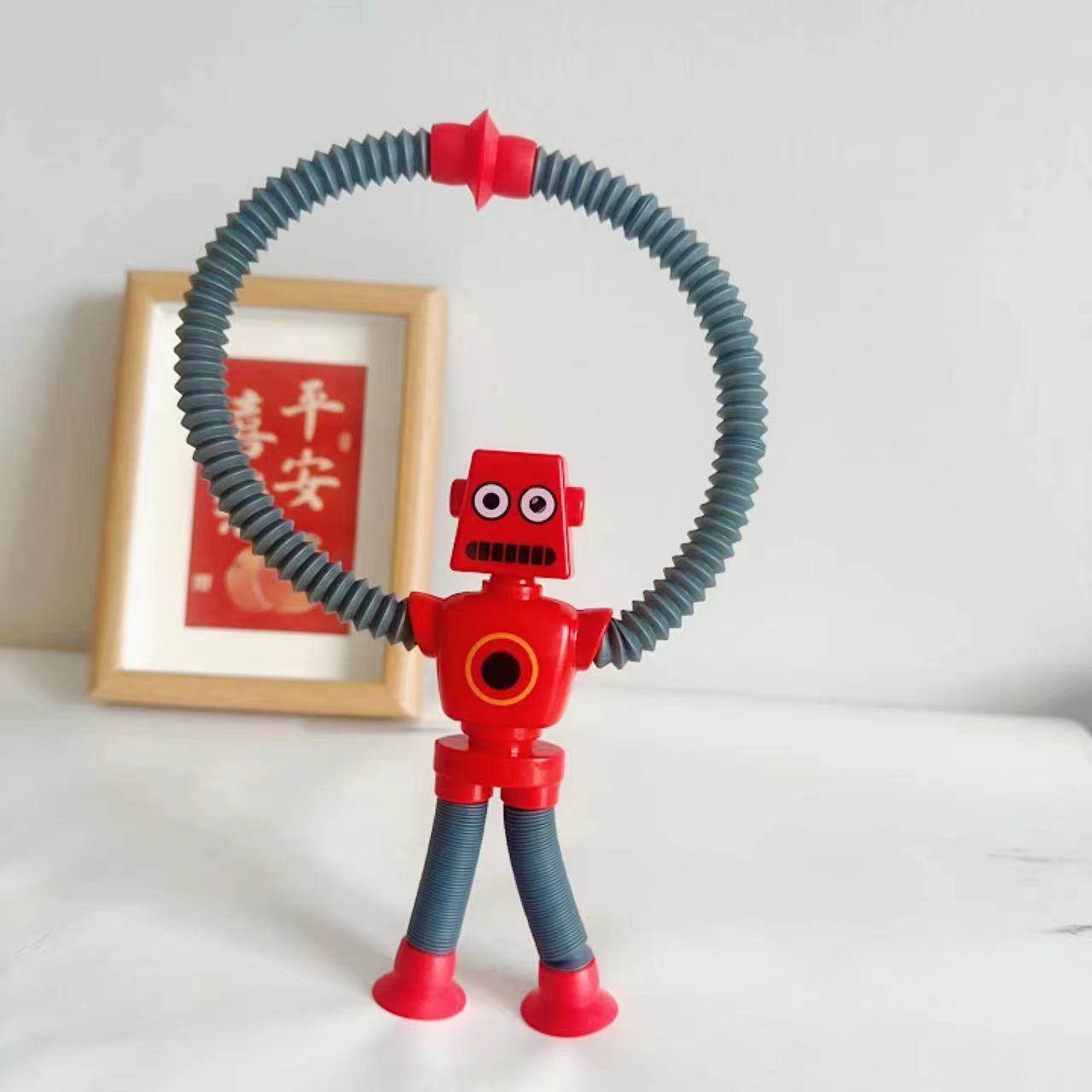 Suction Cup Pop Tube Robot Toys