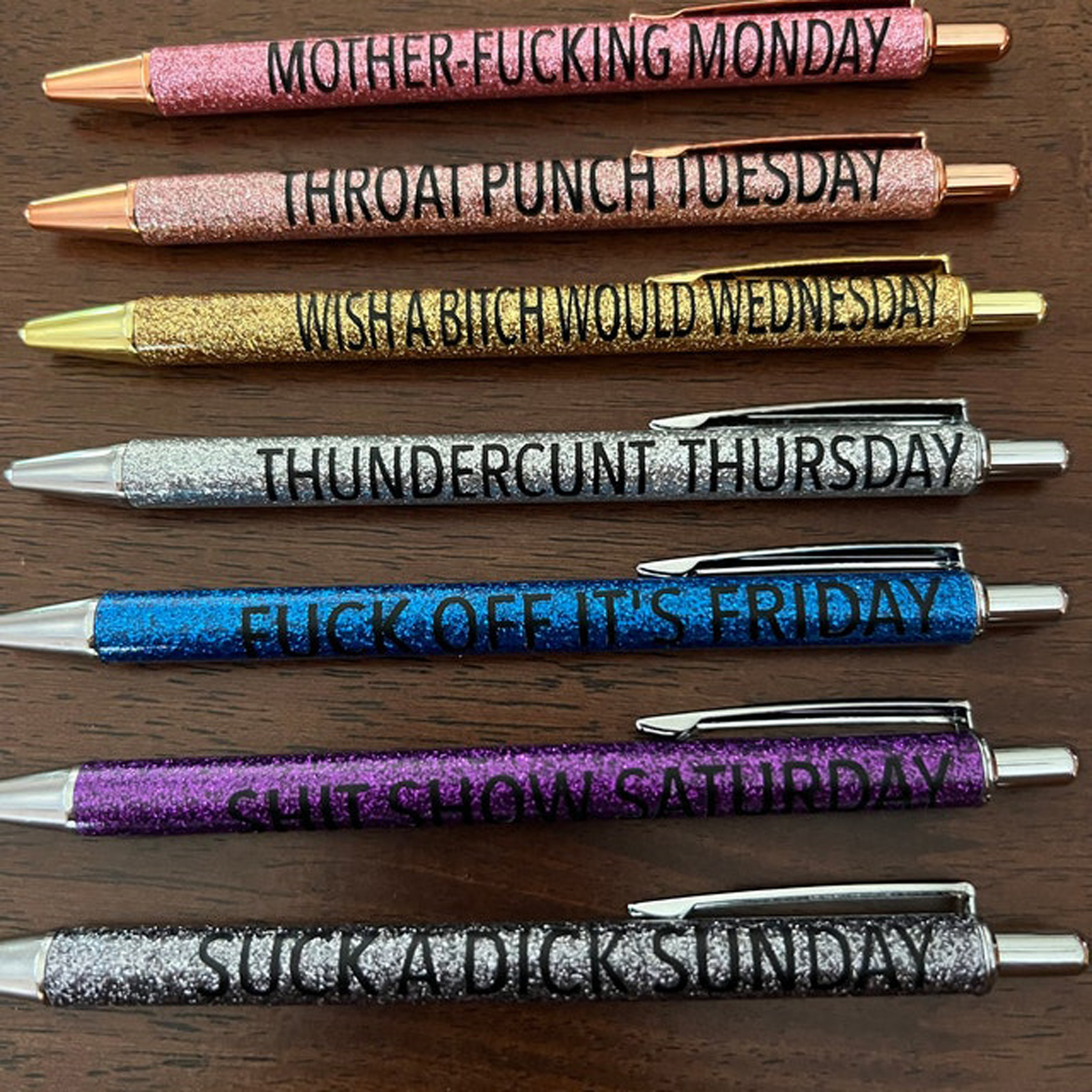 Ultimate Bamboo Pens for Sarcastic Souls（1 Set of 7 Pcs）