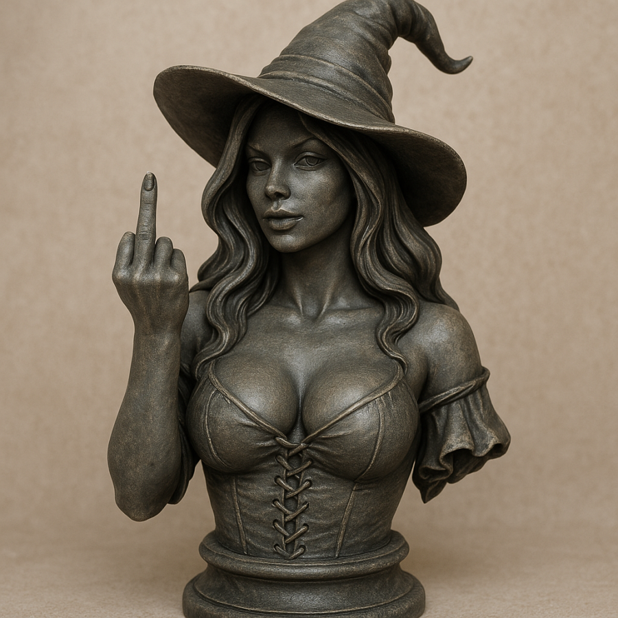 🖕 Middle Finger Witch Bust – Because Magic Should Come with Attitude! 🔮