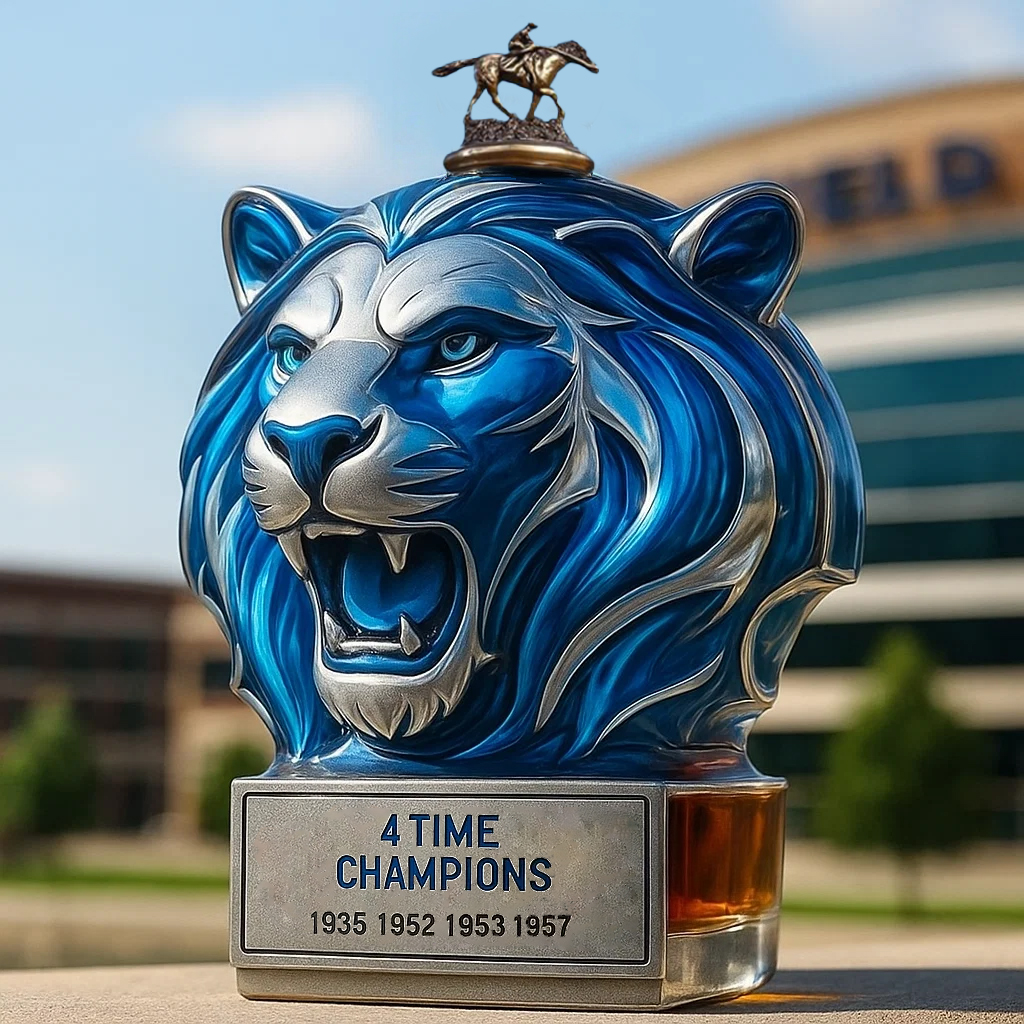Detroit Lions Lion Head Whiskey Decanter