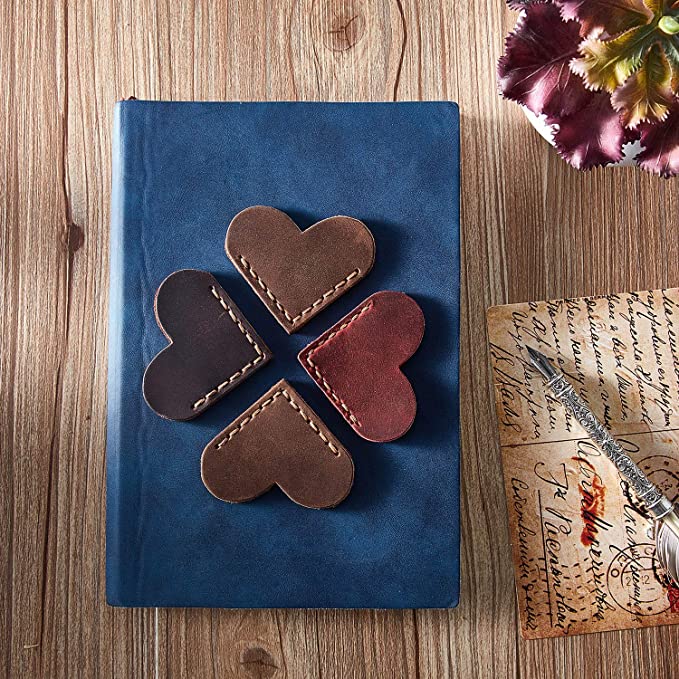 【Mother's Day Hot Sale 50% OFF】Vintage Leather Heart Bookmark Page Corner