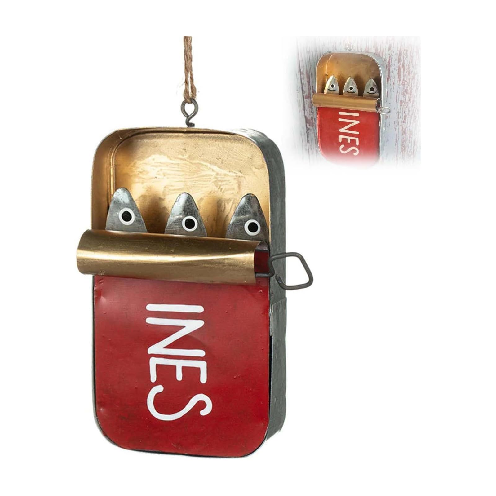 Tin of Sardines Quirky hanging ornament