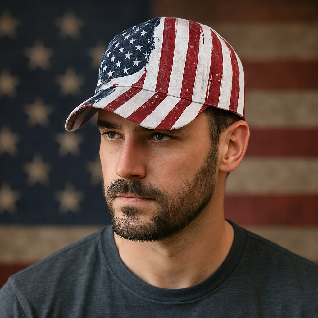 Retro Flag Print Hat
