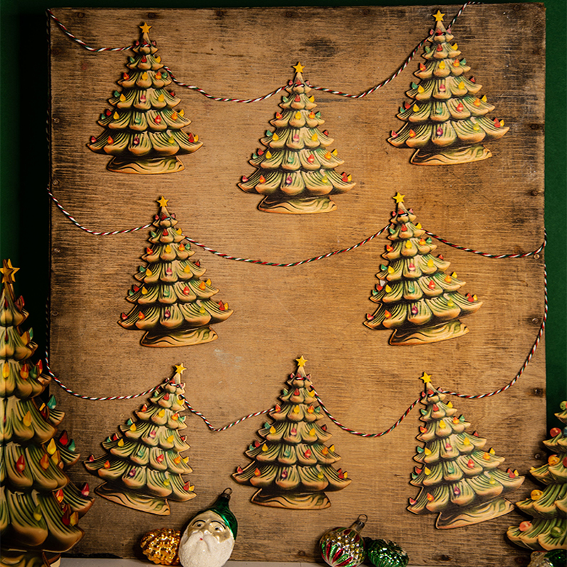 Christmas Vintage Bunting Wooden