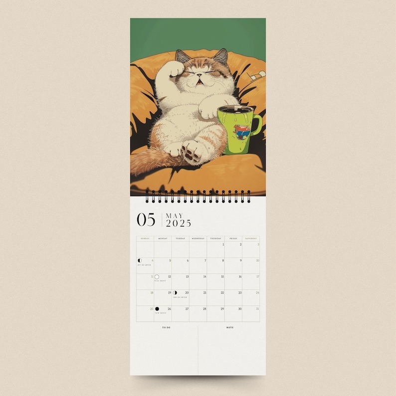 Lazy Kitten Calendar 2025 