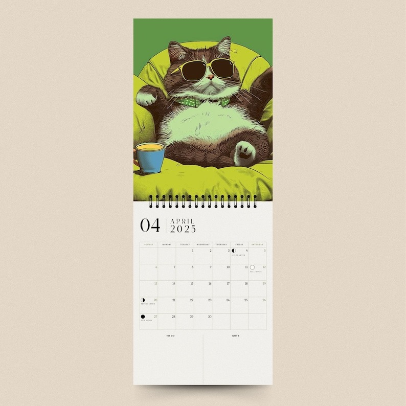 Lazy Kitten Calendar 2025 