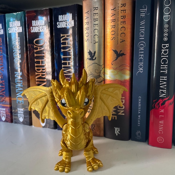 Gold 3d printed Dragon