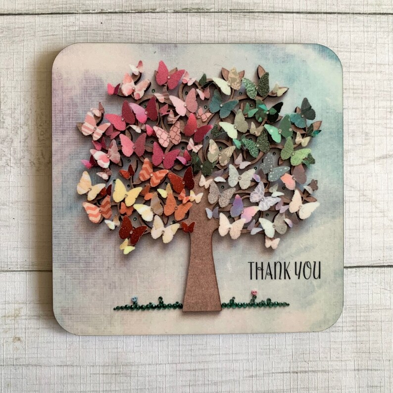 Thank You Butterfly Coasters