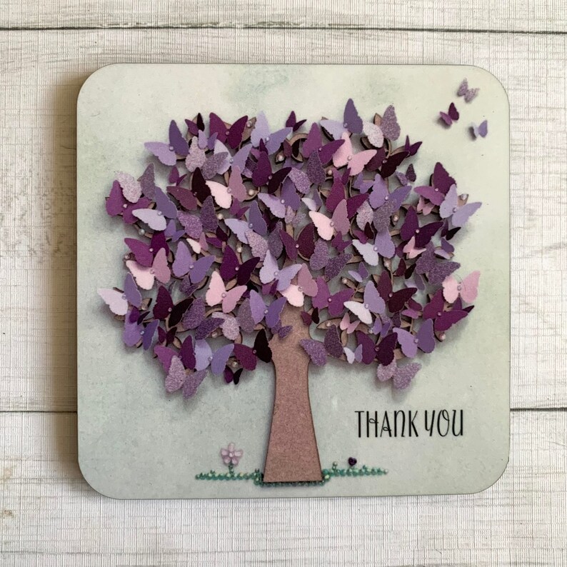 Thank You Butterfly Coasters
