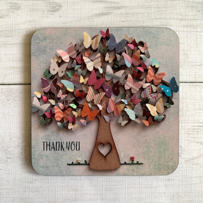 Thank You Butterfly Coasters