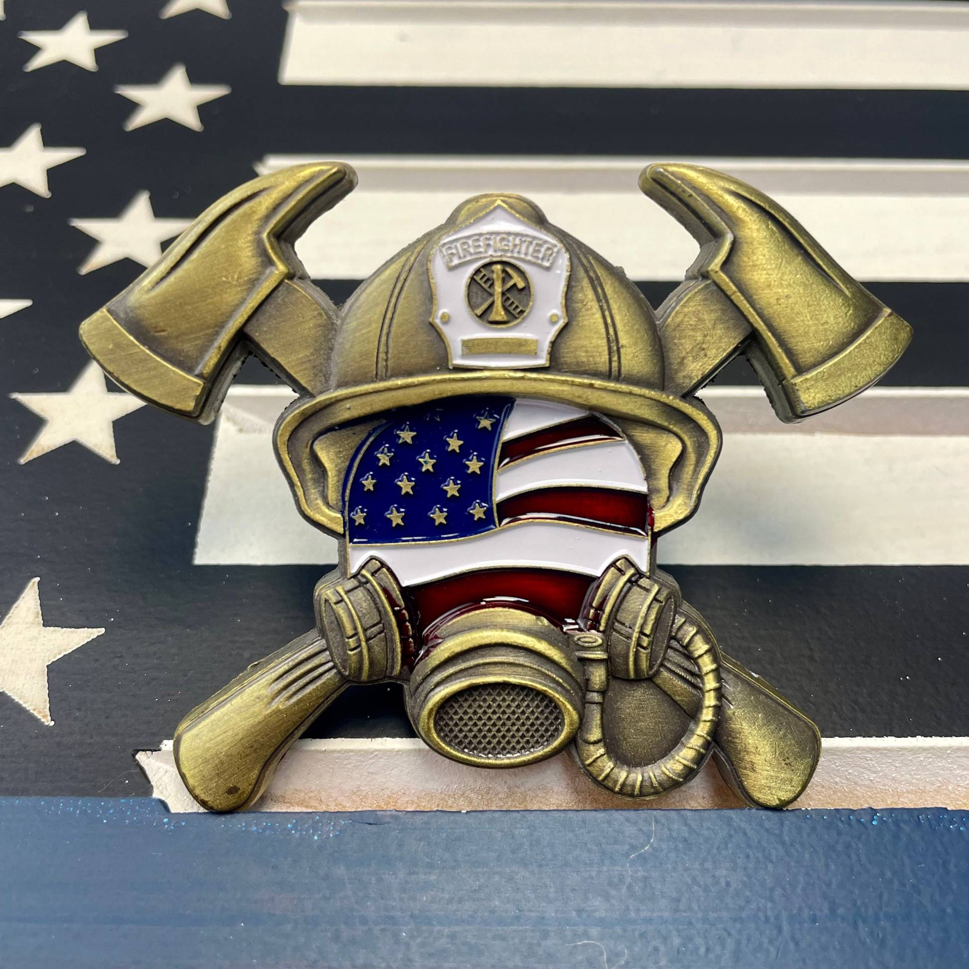 Firefighter Challenge Coin with Maltese Cross 