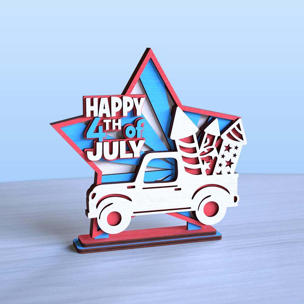 Rustic Americana Wooden Flag Stand