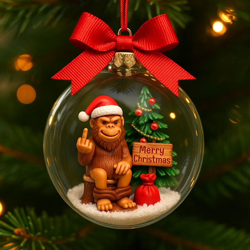 Sassy Bigfoot Christmas Ornament