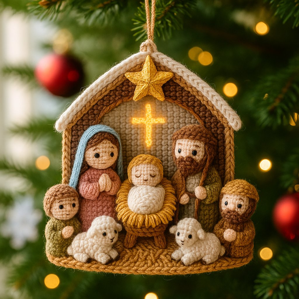 HOLY FAMILY NATIVITY crochet