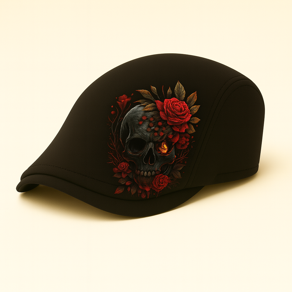 Skull & Thorn Flat Cap