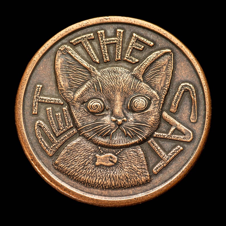 Pet the Cat / Flip Again-Copper Decision Maker Coin