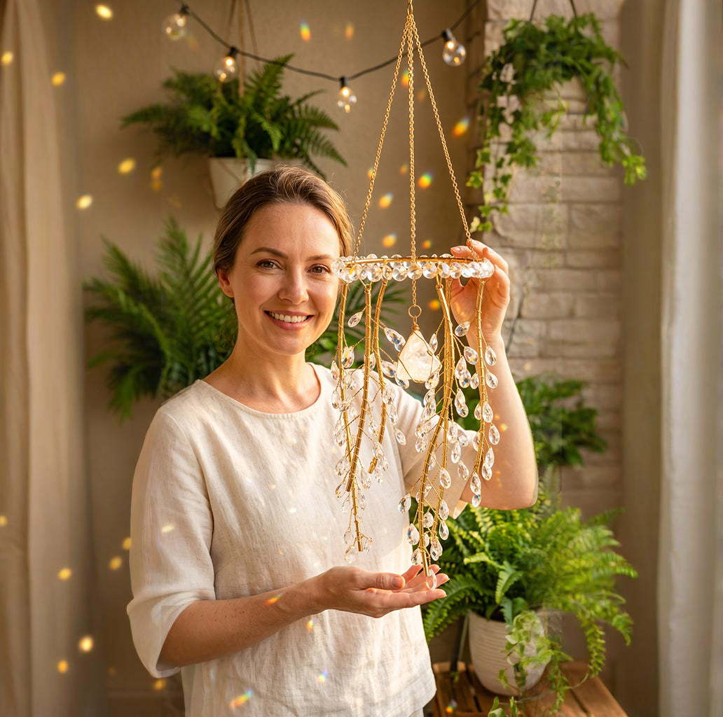 🌈 Handmade Willow Tree Crystal Prism Rainbow Maker
