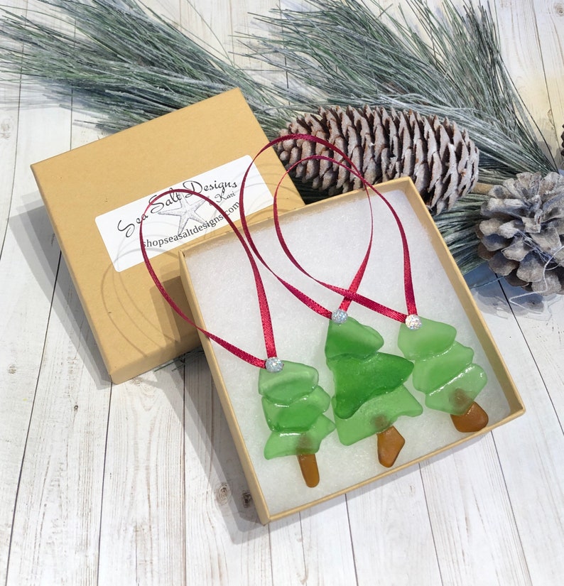 Sea Glass Christmas Tree Ornaments