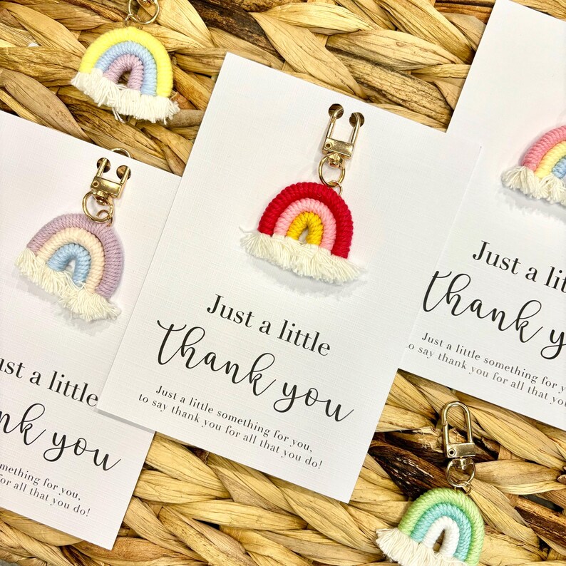Thank You Rainbow Keyring Christmas gift