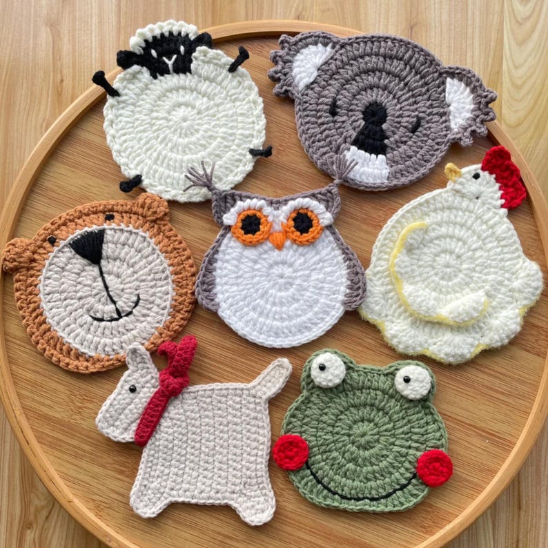 Handmade Crochet Animal Drink Coaster 