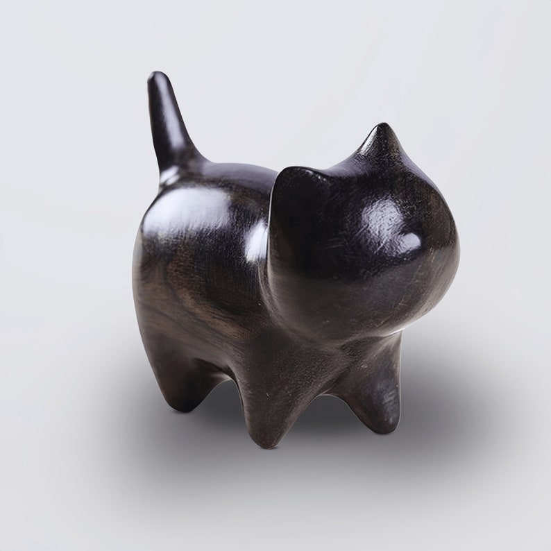 Hand Carving Wooden Cat