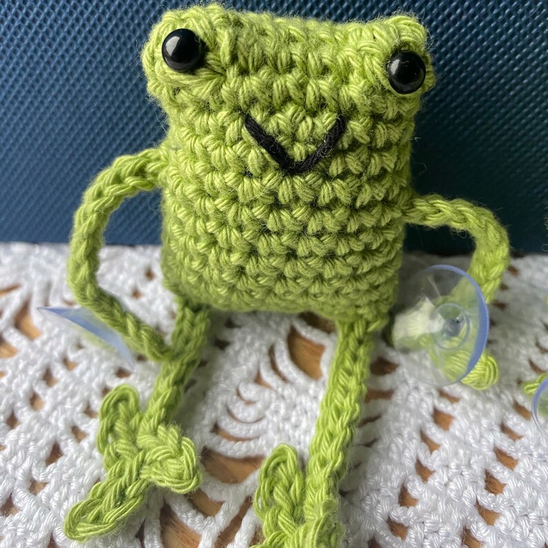Handmade Leggy Green Frog with Suction Cups