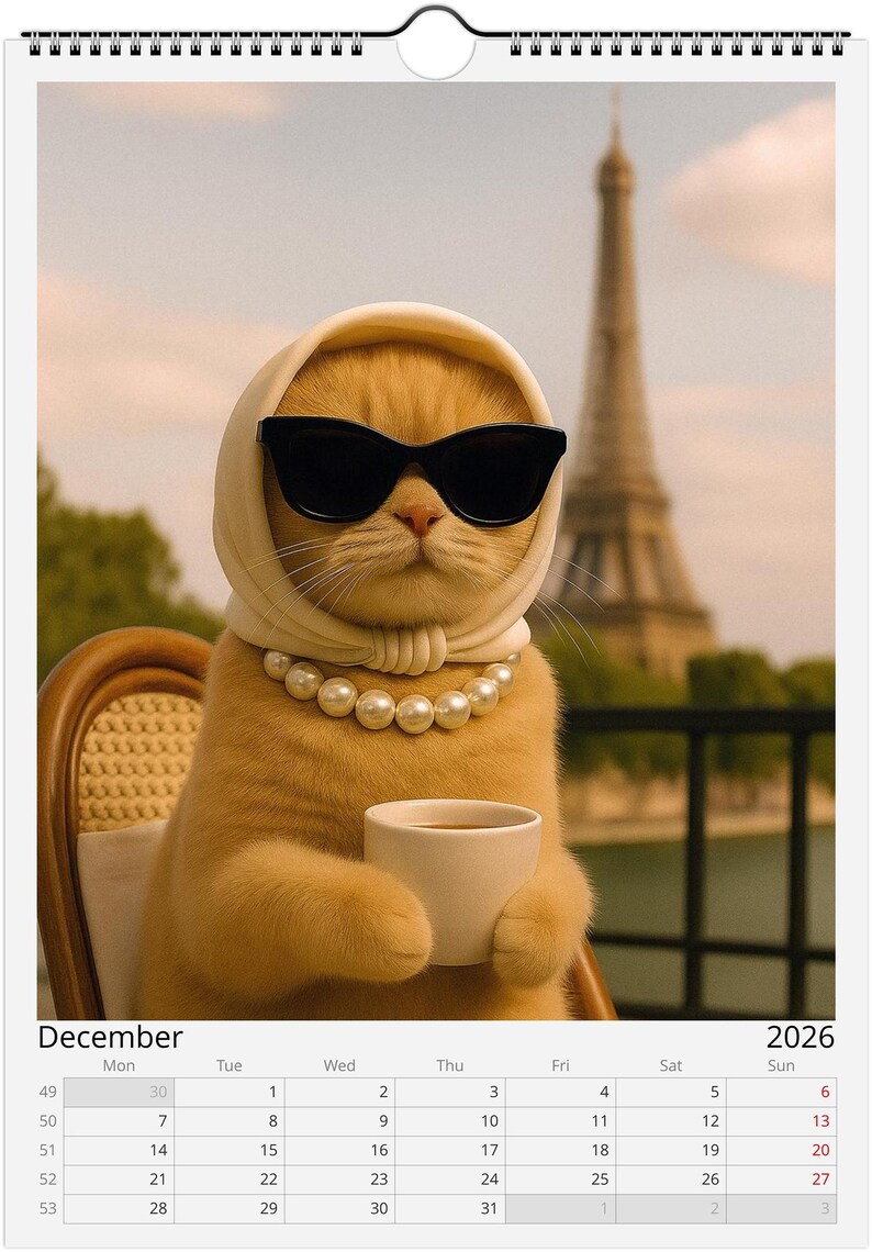 Sassy Rich Cats 2026 Wall Calendar