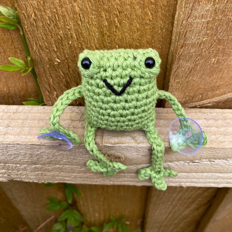 Handmade Leggy Green Frog with Suction Cups