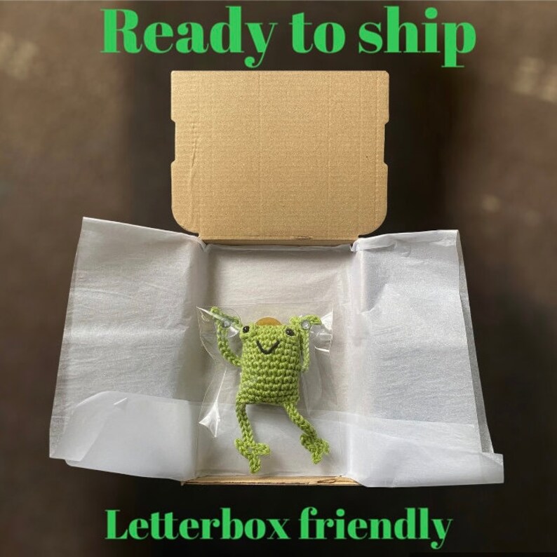 Handmade Leggy Green Frog with Suction Cups