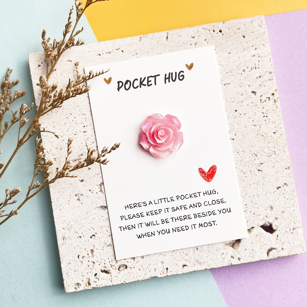 Gradient Rose Pocket Hug Card