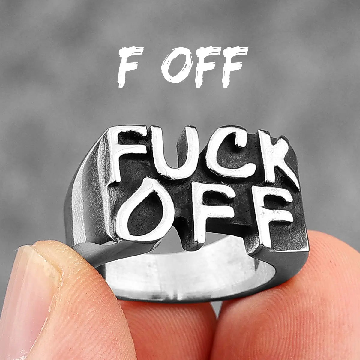The F Word Punk Retro Stainless Steel Rings