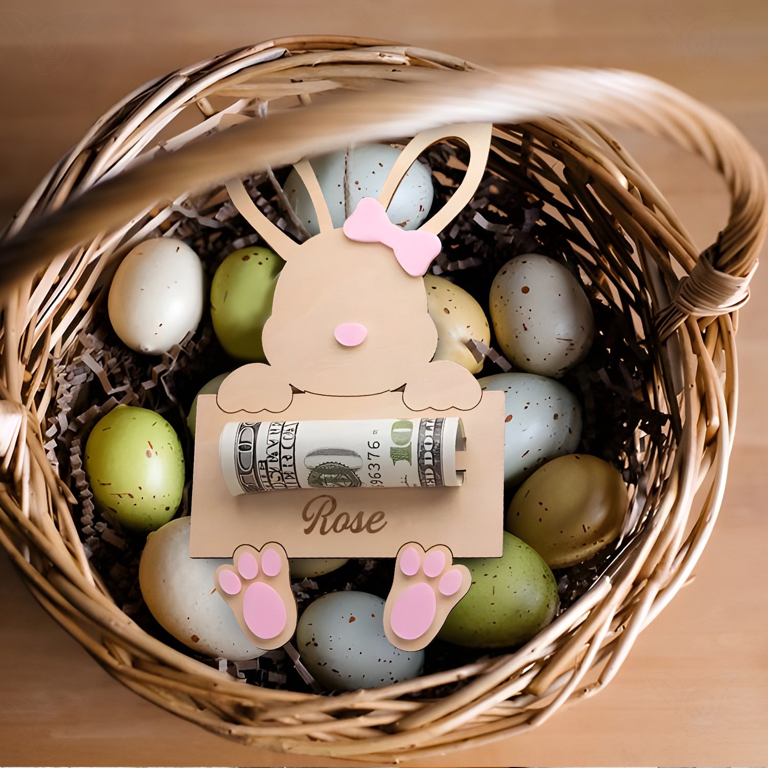 Personalized Easter Bunny Money Holder