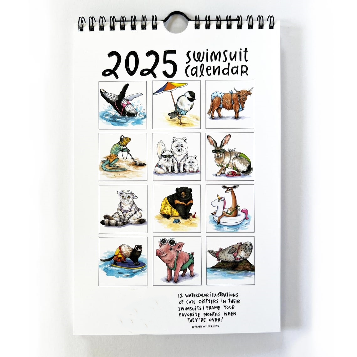2025 Cute Animals Swimsuit Calendar 