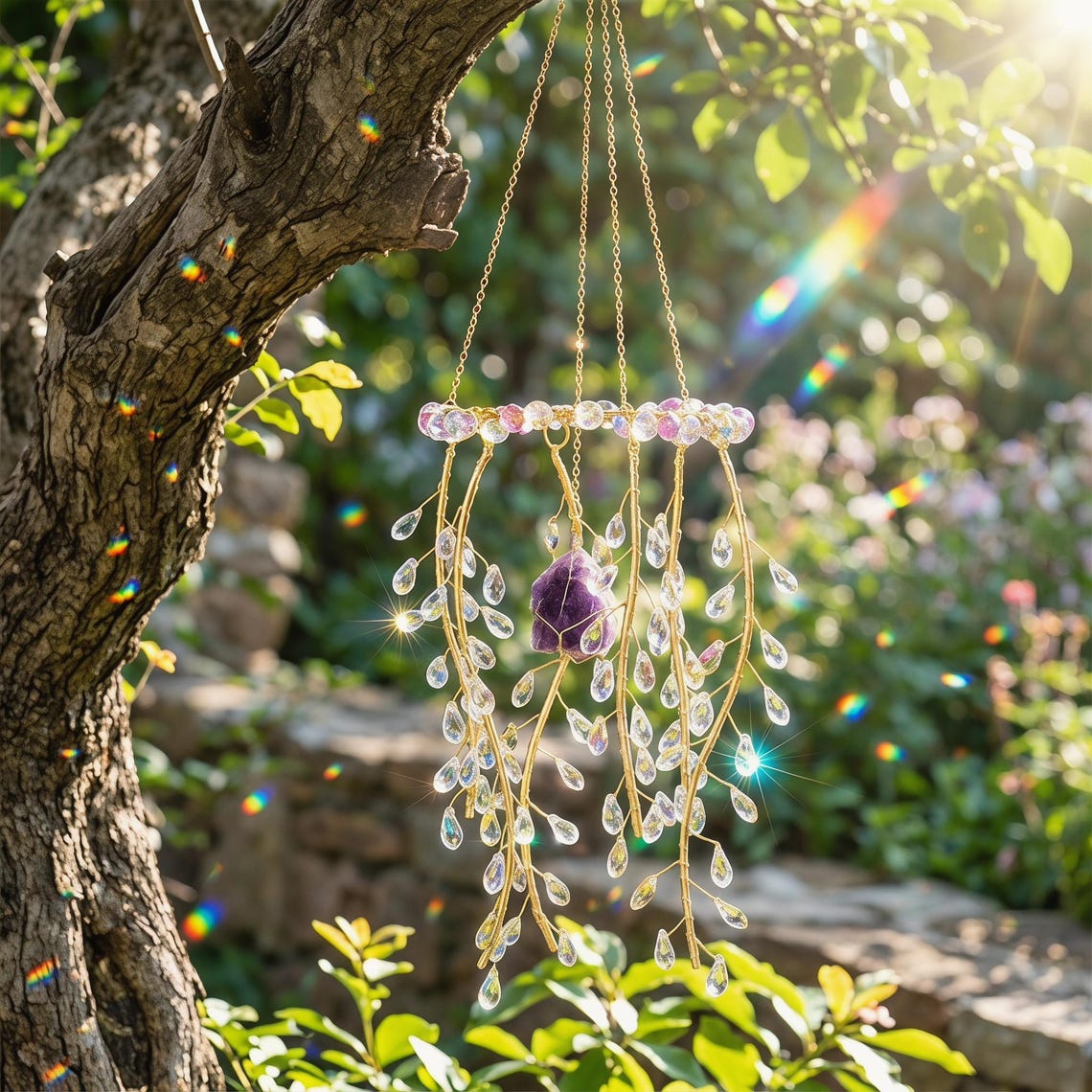 🔥Limited-time 60% off sale--Handmade Willow Tree Crystal Prism Rainbow Maker