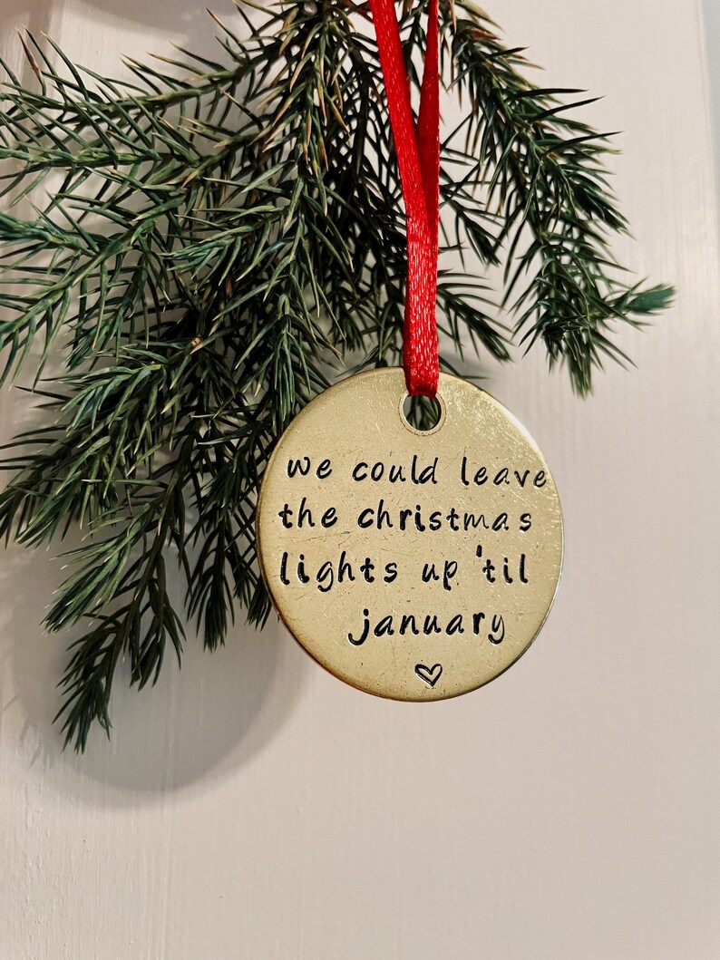 Hand Stamped Funny Christmas Tree Ornament