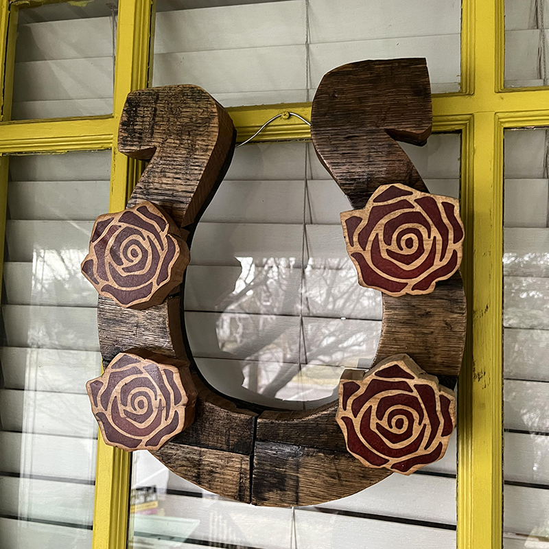 Kentucky Derby horseshoe door decor