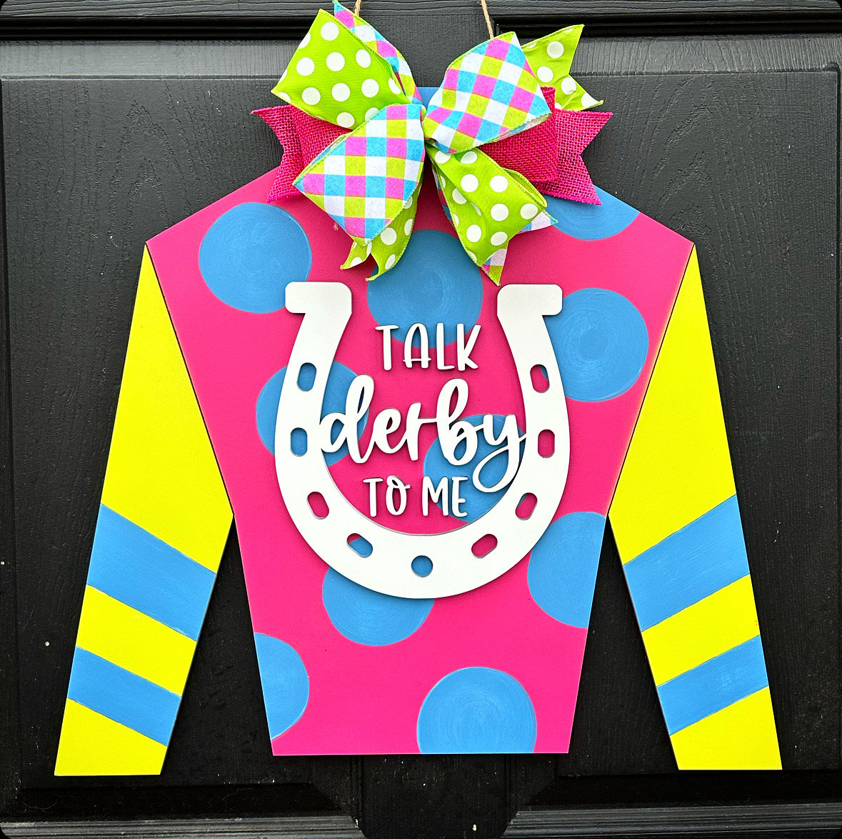 Kentucky Derby Door Hanger-Jockey Silk Door Sign