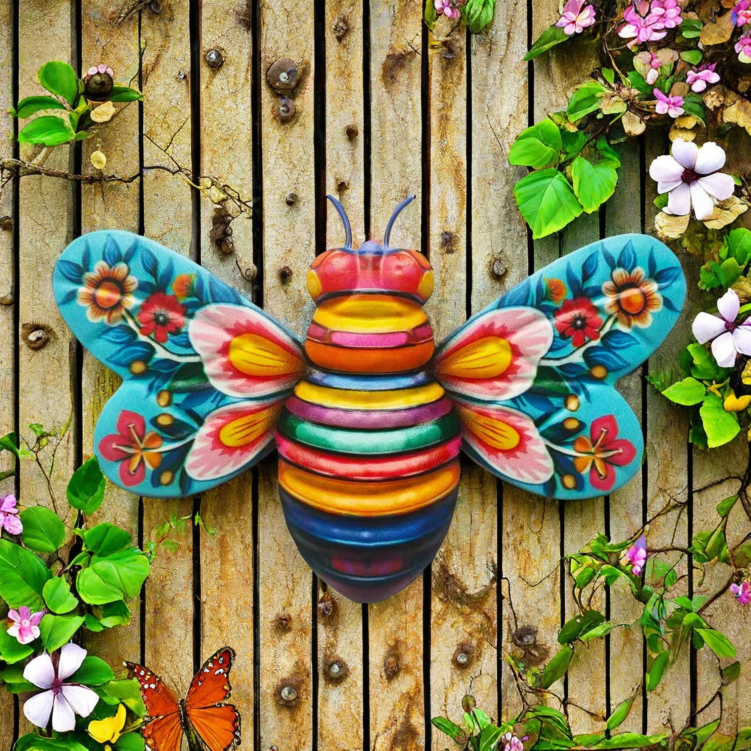 Iron Bee Art Sculpture Hanging Wall Decorations
