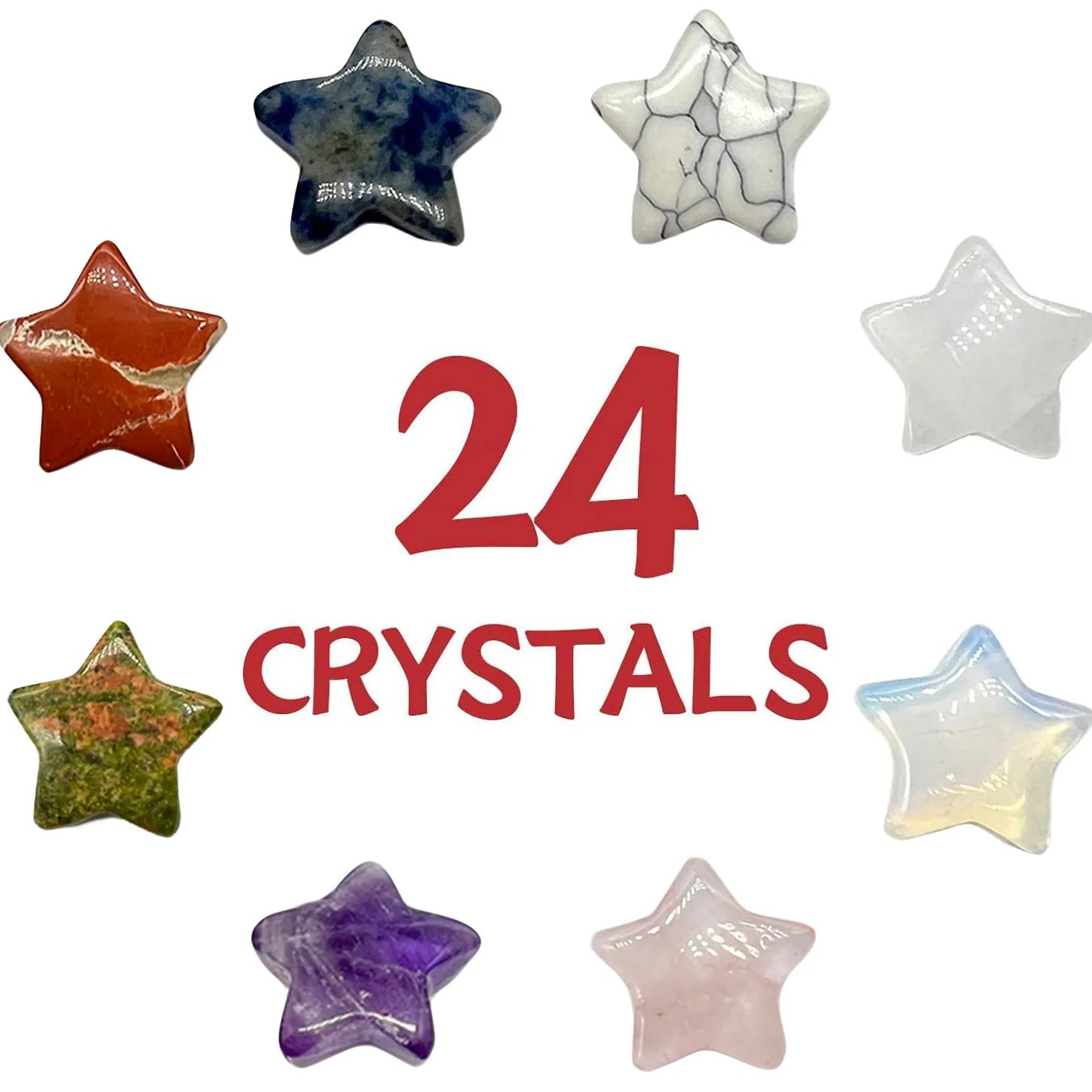 24PCs Valentines Cards with Star-Shape Crystals-Valentines Day Gifts for Kids
