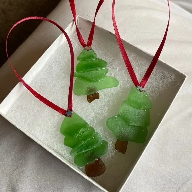 Sea Glass Christmas Tree Ornaments