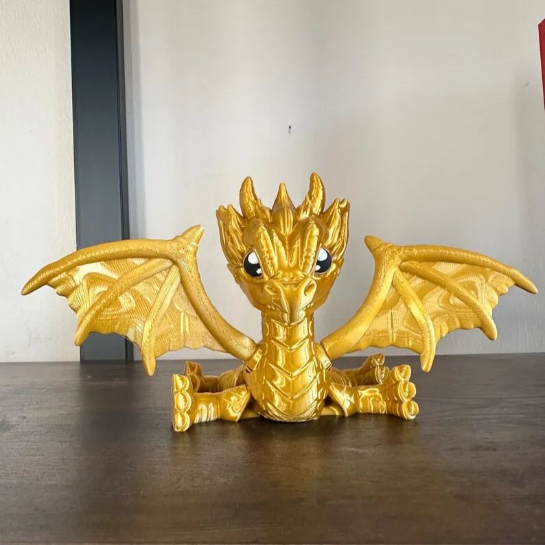 Gold 3d printed Dragon