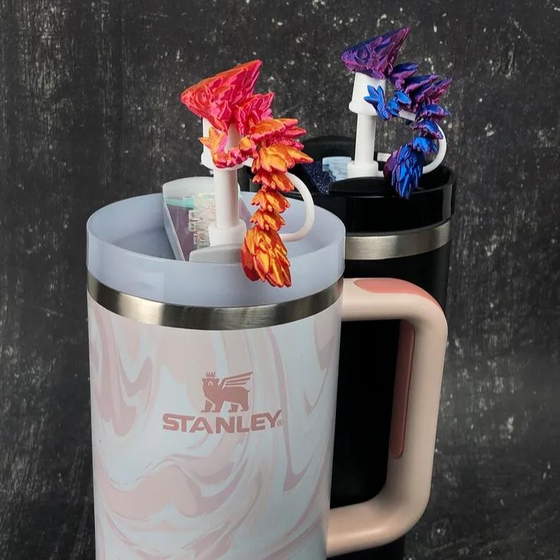 3D Printed Dragon Stanley Straw Topper