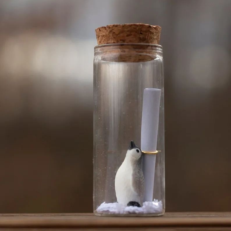 Penguin Message in a Bottle, Mother’s Day Gift 