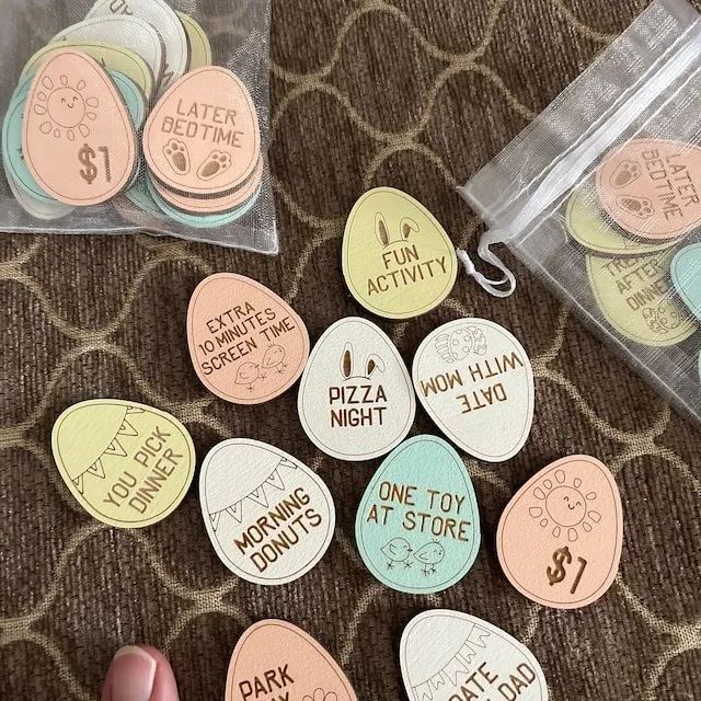 Easter Egg Tokens-Easter Hunt Game For Kids（Includes Plastic eggs）
